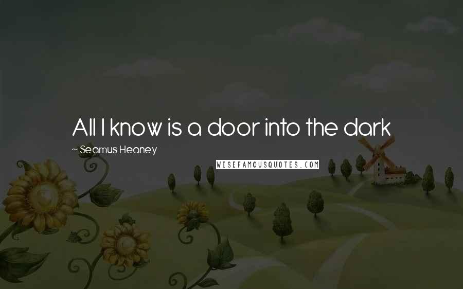 Seamus Heaney Quotes: All I know is a door into the dark