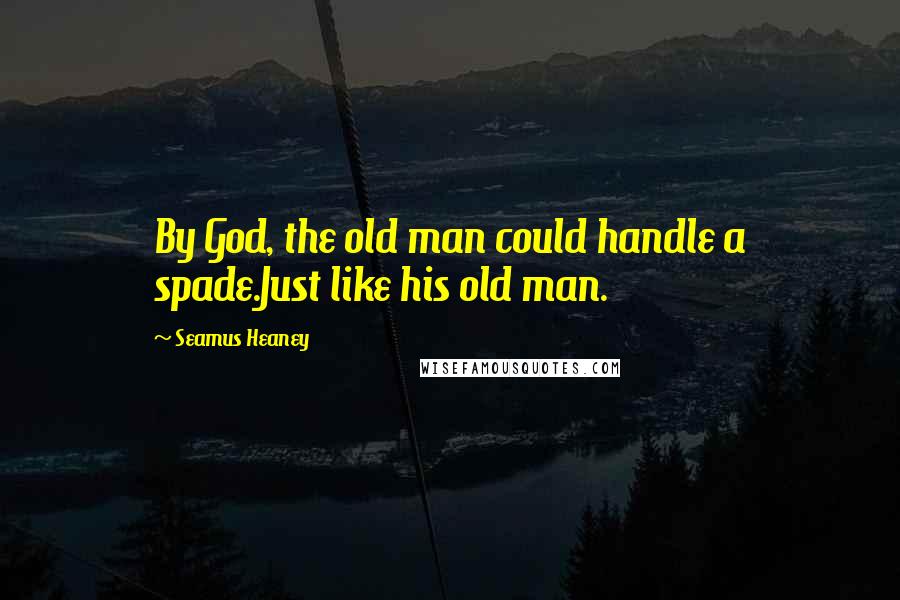 Seamus Heaney Quotes: By God, the old man could handle a spade.Just like his old man.