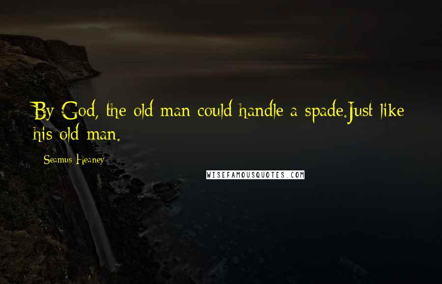 Seamus Heaney Quotes: By God, the old man could handle a spade.Just like his old man.