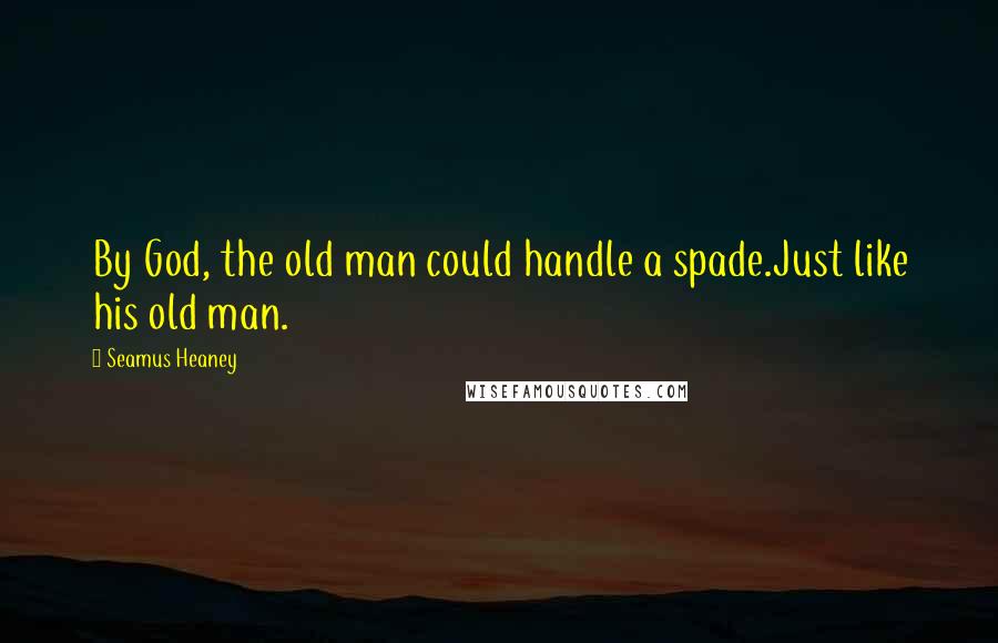Seamus Heaney Quotes: By God, the old man could handle a spade.Just like his old man.