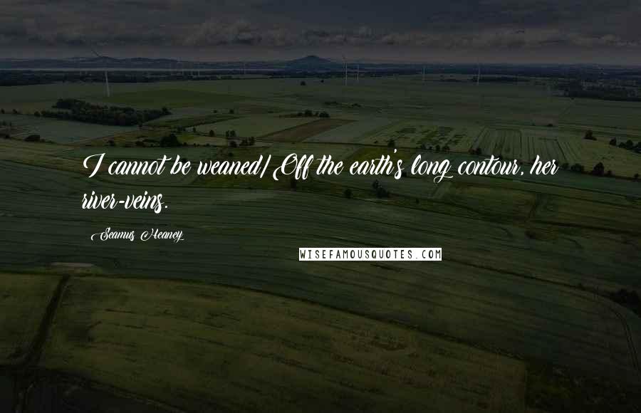 Seamus Heaney Quotes: I cannot be weaned/Off the earth's long contour, her river-veins.