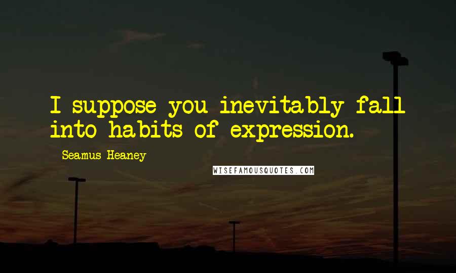 Seamus Heaney Quotes: I suppose you inevitably fall into habits of expression.