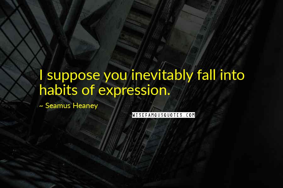 Seamus Heaney Quotes: I suppose you inevitably fall into habits of expression.