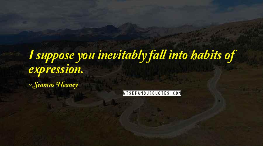 Seamus Heaney Quotes: I suppose you inevitably fall into habits of expression.