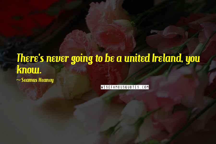 Seamus Heaney Quotes: There's never going to be a united Ireland, you know.