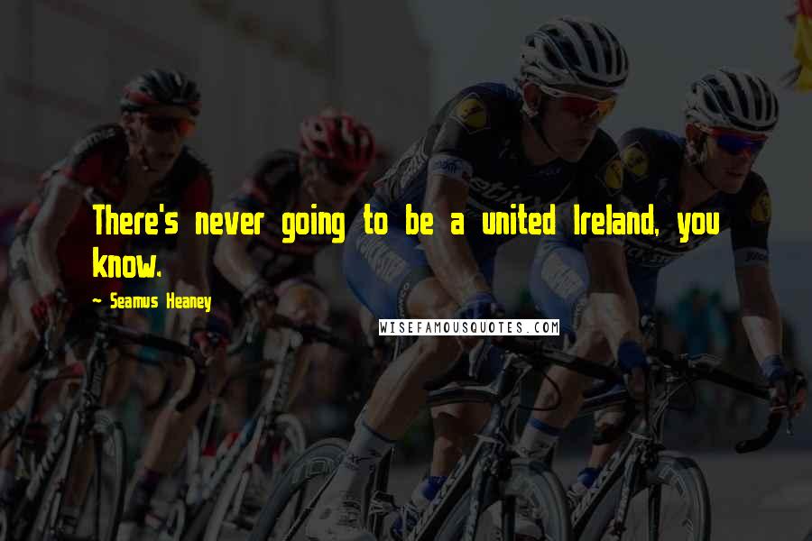 Seamus Heaney Quotes: There's never going to be a united Ireland, you know.