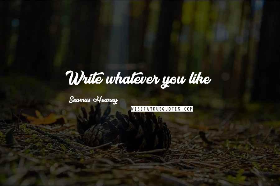 Seamus Heaney Quotes: Write whatever you like!