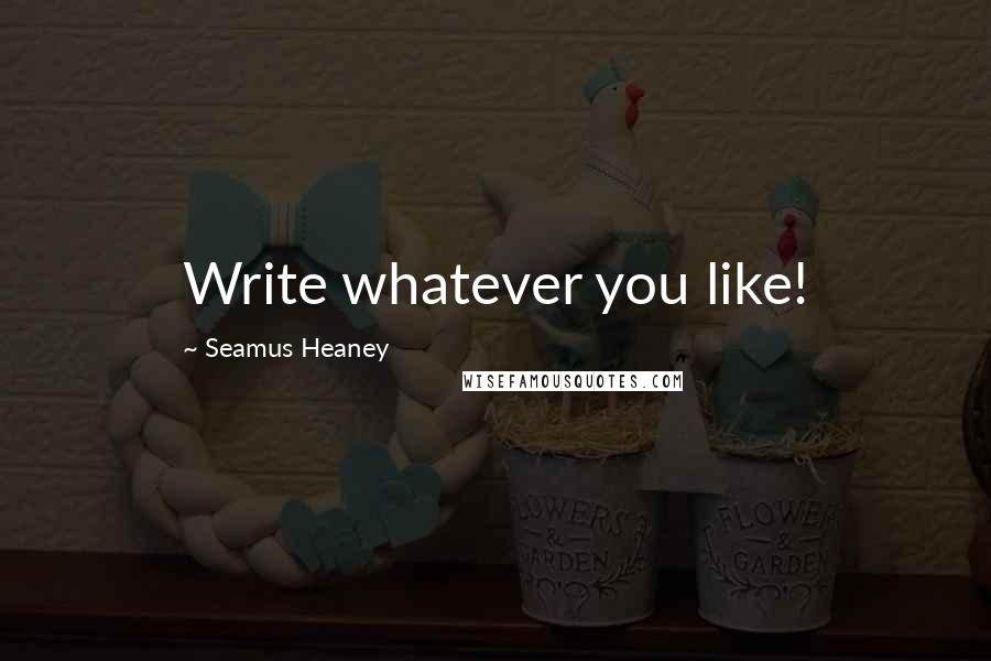 Seamus Heaney Quotes: Write whatever you like!