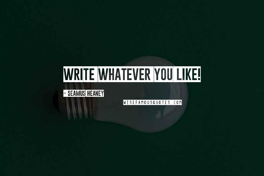 Seamus Heaney Quotes: Write whatever you like!