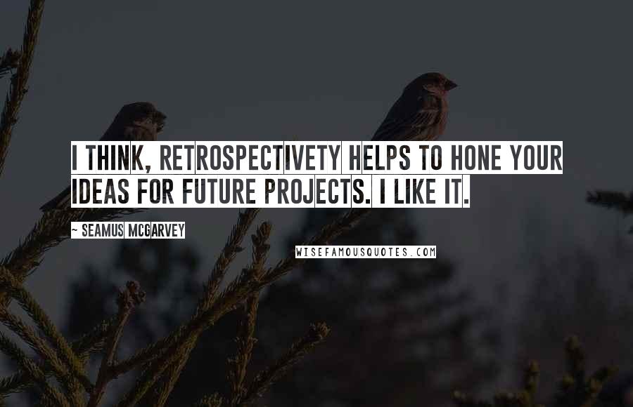 Seamus McGarvey Quotes: I think, retrospectivety helps to hone your ideas for future projects. I like it.