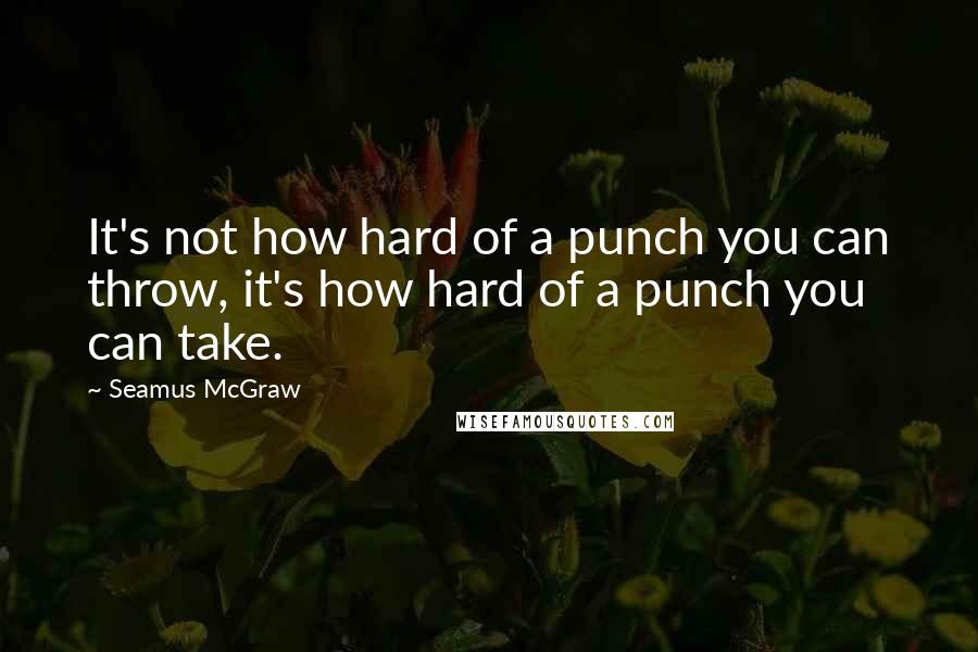 Seamus McGraw Quotes: It's not how hard of a punch you can throw, it's how hard of a punch you can take.