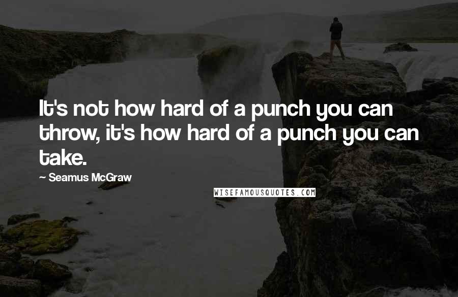 Seamus McGraw Quotes: It's not how hard of a punch you can throw, it's how hard of a punch you can take.