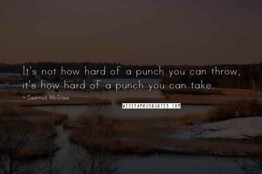 Seamus McGraw Quotes: It's not how hard of a punch you can throw, it's how hard of a punch you can take.