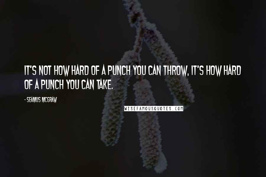 Seamus McGraw Quotes: It's not how hard of a punch you can throw, it's how hard of a punch you can take.