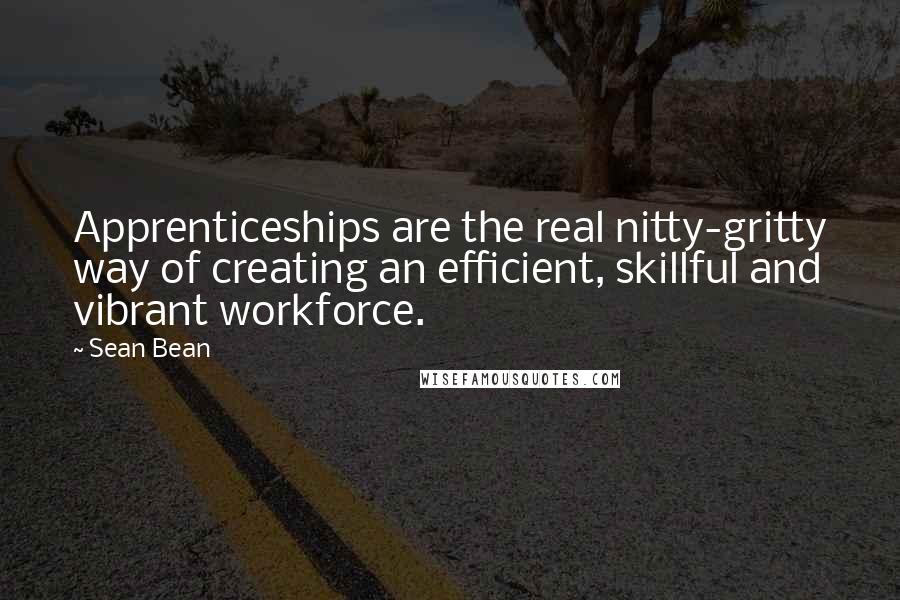 Sean Bean Quotes: Apprenticeships are the real nitty-gritty way of creating an efficient, skillful and vibrant workforce.