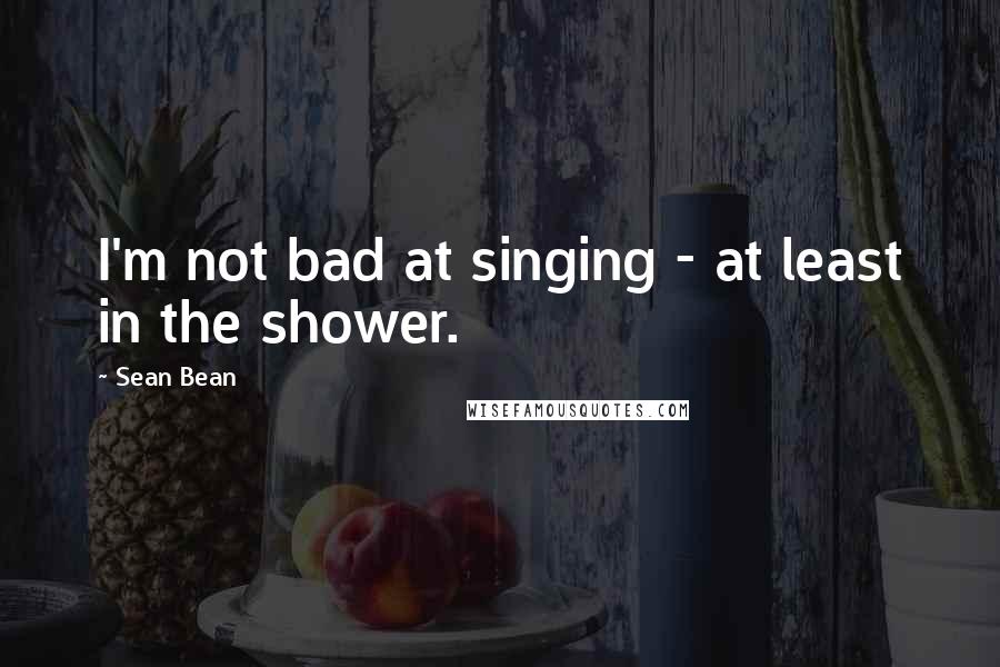 Sean Bean Quotes: I'm not bad at singing - at least in the shower.