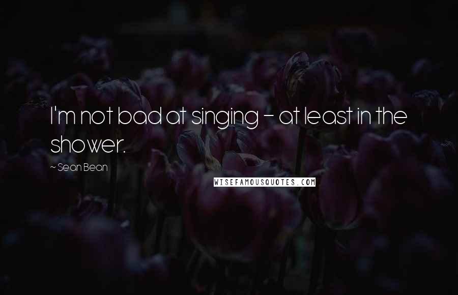 Sean Bean Quotes: I'm not bad at singing - at least in the shower.