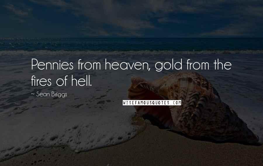 Sean Briggs Quotes: Pennies from heaven, gold from the fires of hell.