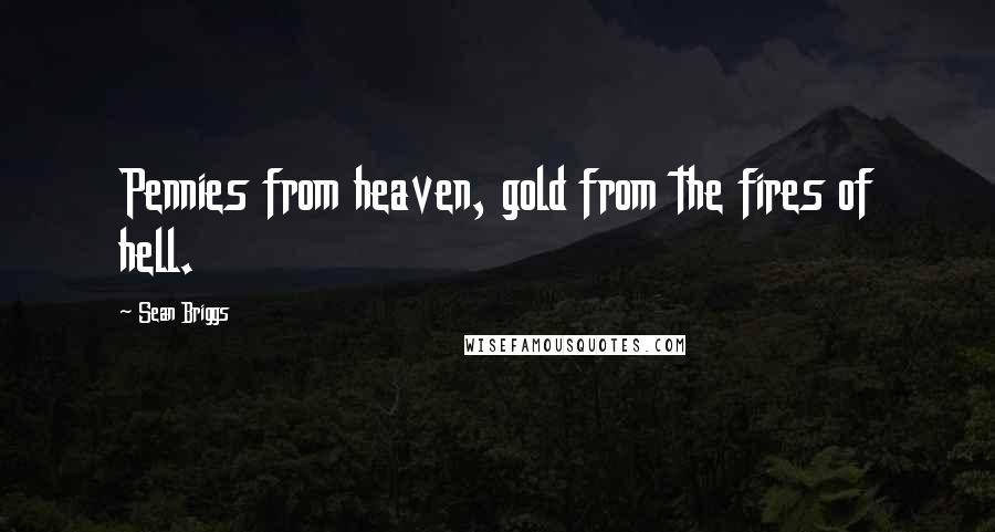 Sean Briggs Quotes: Pennies from heaven, gold from the fires of hell.