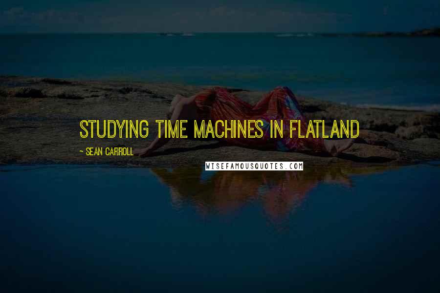 Sean Carroll Quotes: STUDYING TIME MACHINES IN FLATLAND