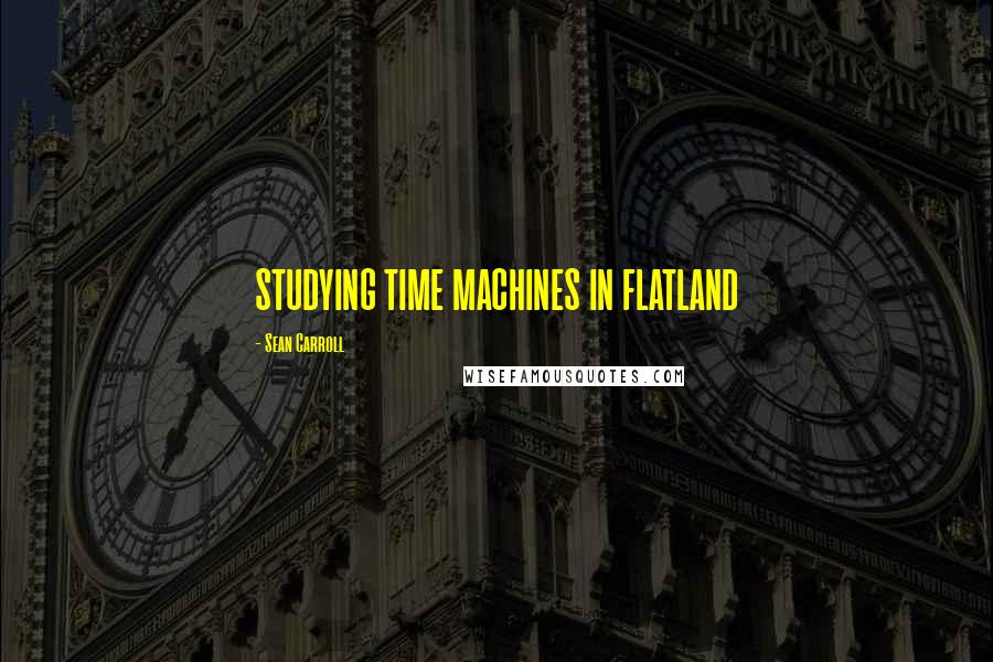 Sean Carroll Quotes: STUDYING TIME MACHINES IN FLATLAND