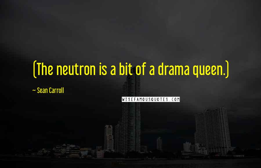Sean Carroll Quotes: (The neutron is a bit of a drama queen.)