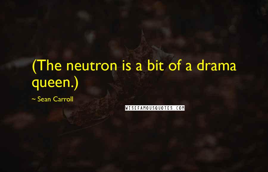 Sean Carroll Quotes: (The neutron is a bit of a drama queen.)