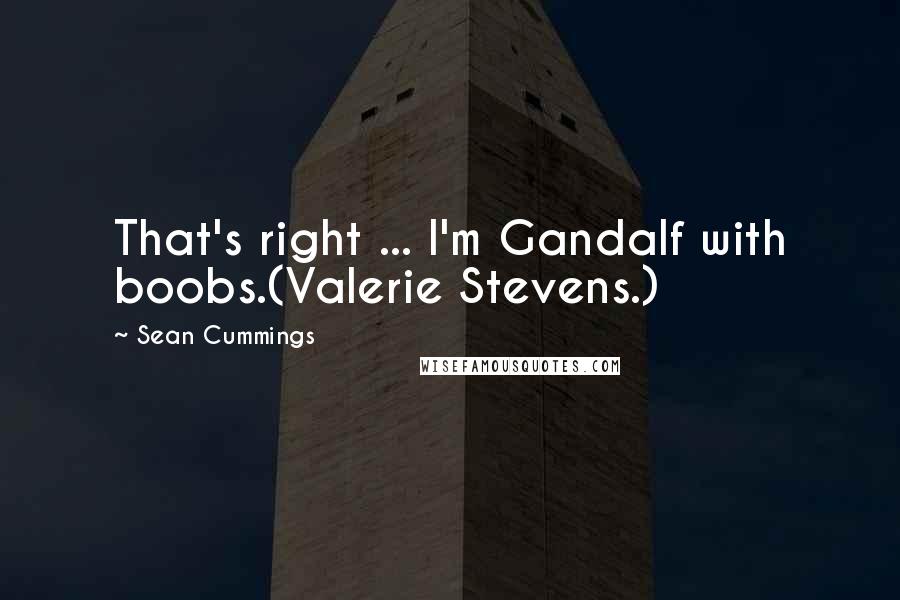 Sean Cummings Quotes: That's right ... I'm Gandalf with boobs.(Valerie Stevens.)