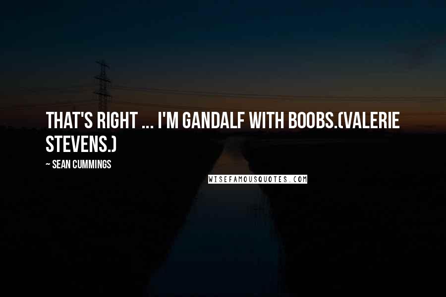 Sean Cummings Quotes: That's right ... I'm Gandalf with boobs.(Valerie Stevens.)