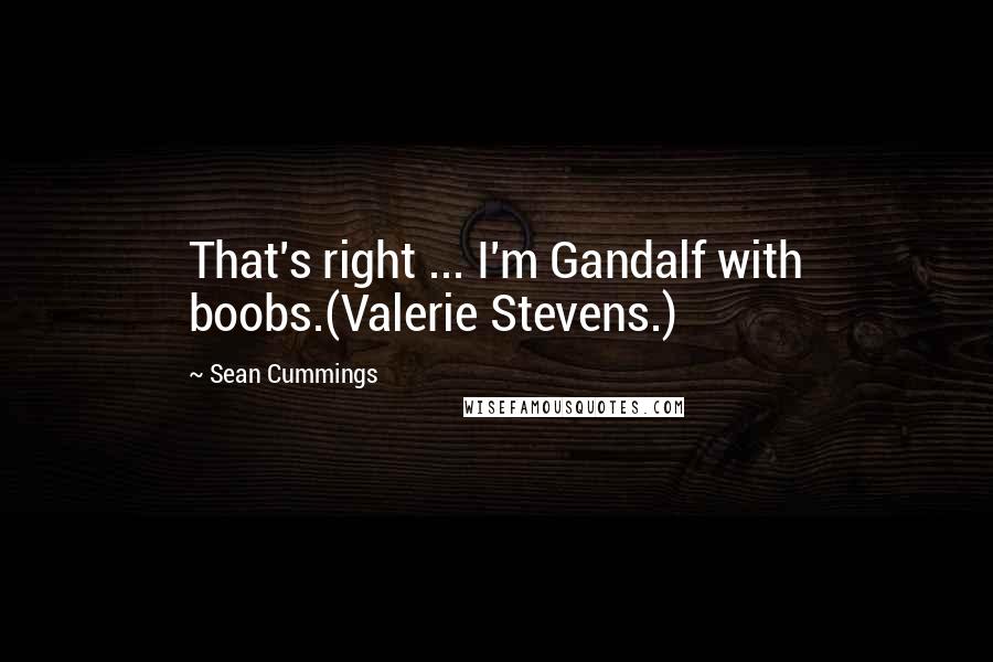 Sean Cummings Quotes: That's right ... I'm Gandalf with boobs.(Valerie Stevens.)