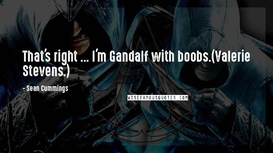 Sean Cummings Quotes: That's right ... I'm Gandalf with boobs.(Valerie Stevens.)