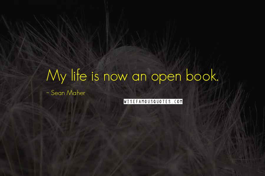 Sean Maher Quotes: My life is now an open book.