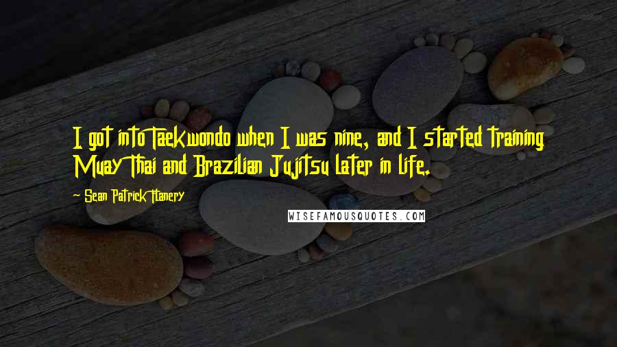 Sean Patrick Flanery Quotes: I got into Taekwondo when I was nine, and I started training Muay Thai and Brazilian Jujitsu later in life.