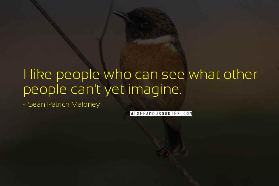 Sean Patrick Maloney Quotes: I like people who can see what other people can't yet imagine.