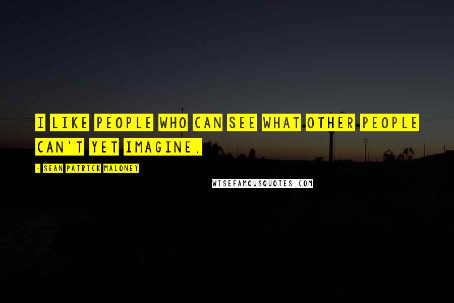 Sean Patrick Maloney Quotes: I like people who can see what other people can't yet imagine.