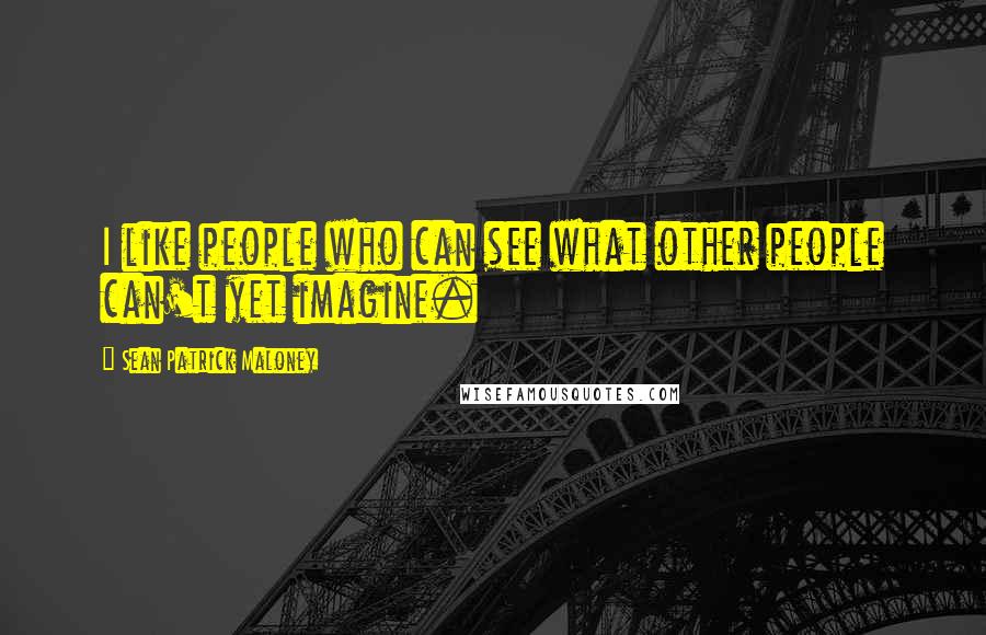 Sean Patrick Maloney Quotes: I like people who can see what other people can't yet imagine.