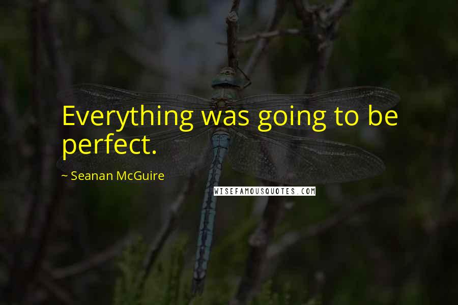 Seanan McGuire Quotes: Everything was going to be perfect.