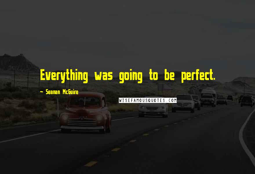 Seanan McGuire Quotes: Everything was going to be perfect.