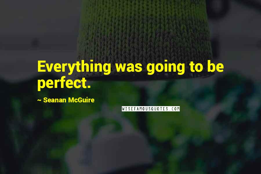 Seanan McGuire Quotes: Everything was going to be perfect.