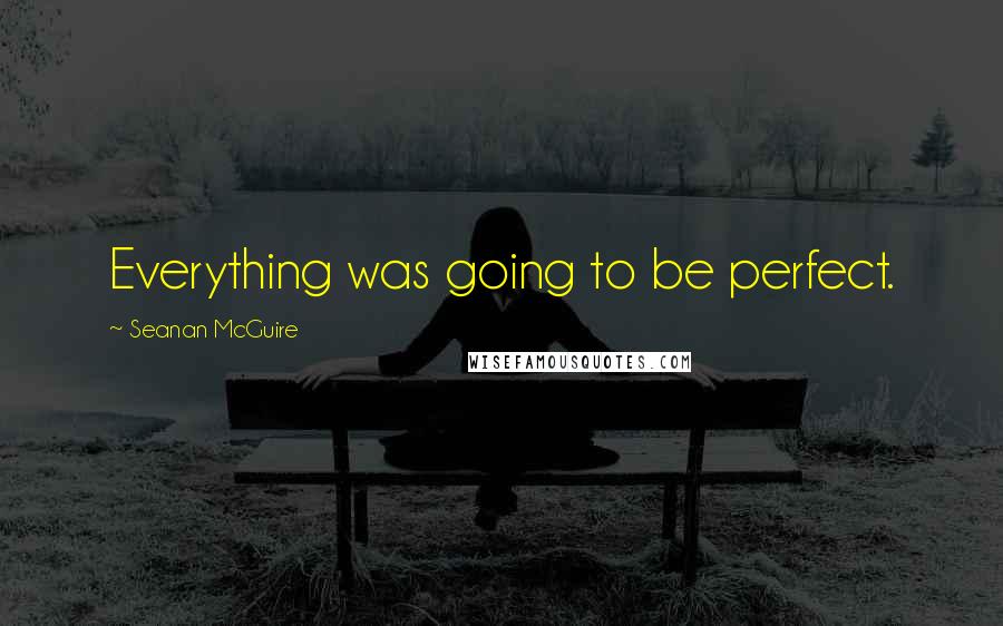 Seanan McGuire Quotes: Everything was going to be perfect.