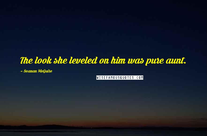 Seanan McGuire Quotes: The look she leveled on him was pure aunt.