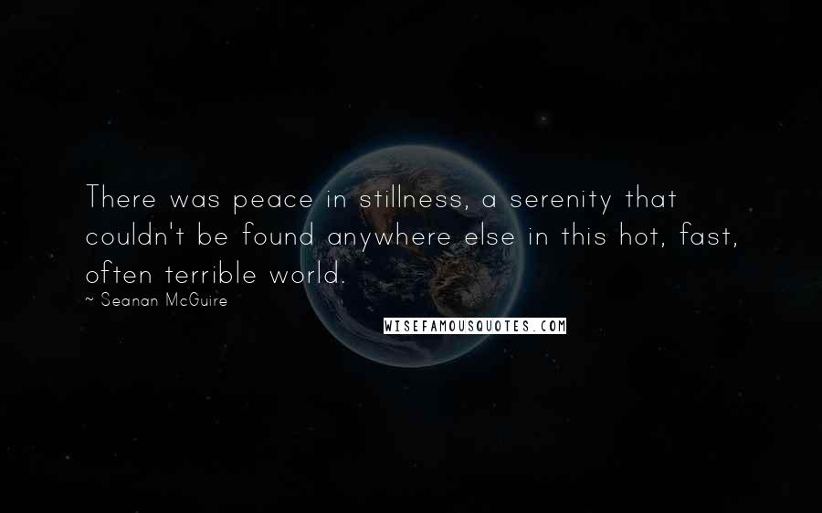Seanan McGuire Quotes: There was peace in stillness, a serenity that couldn't be found anywhere else in this hot, fast, often terrible world.