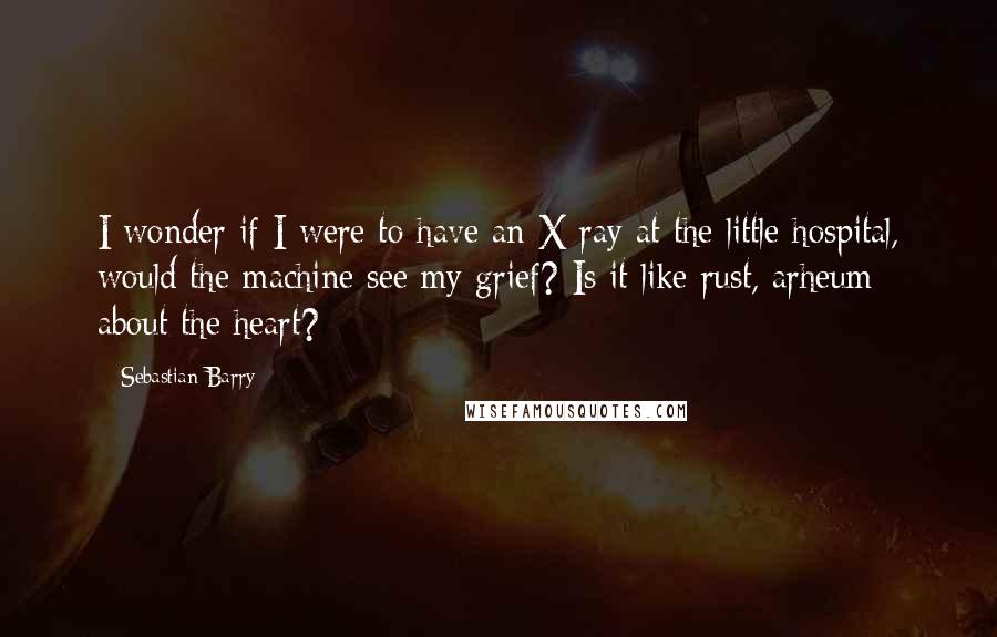 Sebastian Barry Quotes: I wonder if I were to have an X-ray at the little hospital, would the machine see my grief? Is it like rust, arheum about the heart?