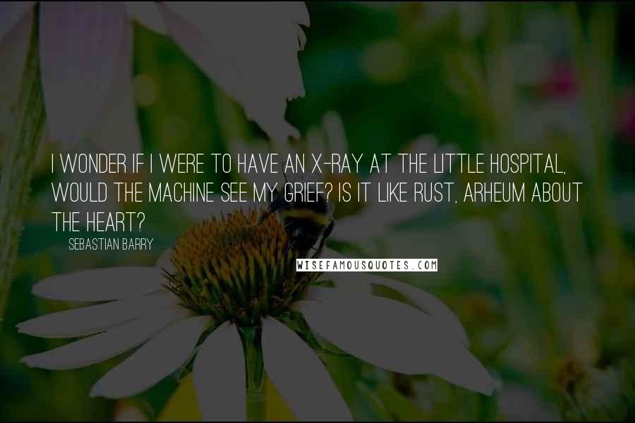 Sebastian Barry Quotes: I wonder if I were to have an X-ray at the little hospital, would the machine see my grief? Is it like rust, arheum about the heart?