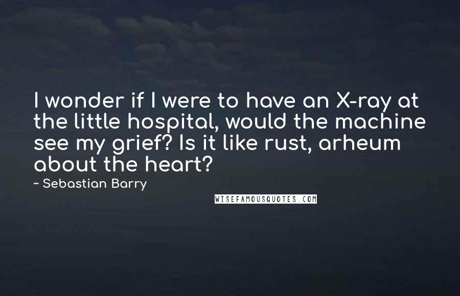 Sebastian Barry Quotes: I wonder if I were to have an X-ray at the little hospital, would the machine see my grief? Is it like rust, arheum about the heart?