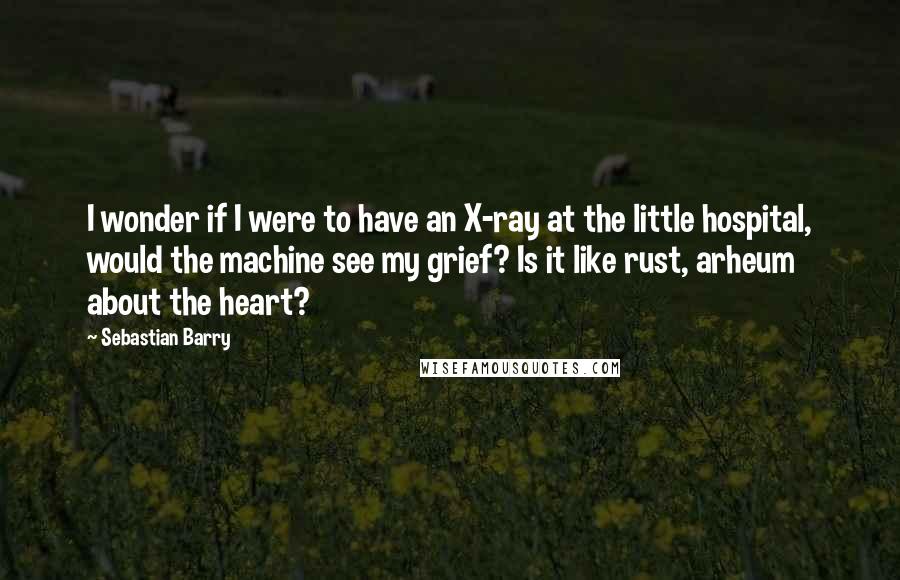 Sebastian Barry Quotes: I wonder if I were to have an X-ray at the little hospital, would the machine see my grief? Is it like rust, arheum about the heart?