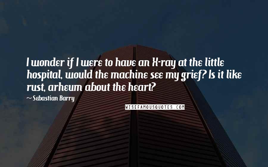 Sebastian Barry Quotes: I wonder if I were to have an X-ray at the little hospital, would the machine see my grief? Is it like rust, arheum about the heart?