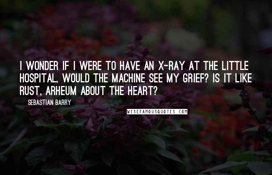 Sebastian Barry Quotes: I wonder if I were to have an X-ray at the little hospital, would the machine see my grief? Is it like rust, arheum about the heart?