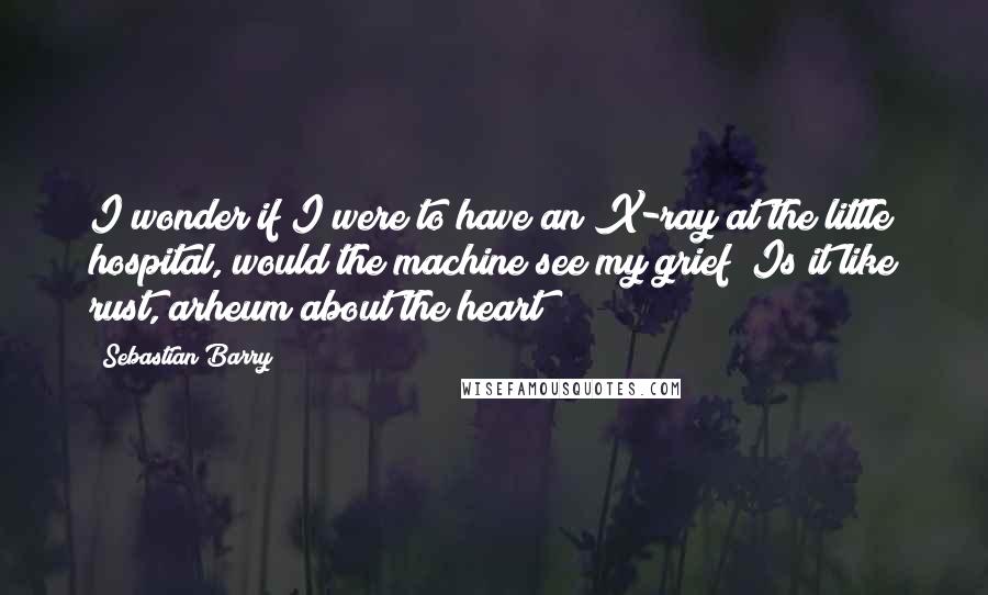 Sebastian Barry Quotes: I wonder if I were to have an X-ray at the little hospital, would the machine see my grief? Is it like rust, arheum about the heart?