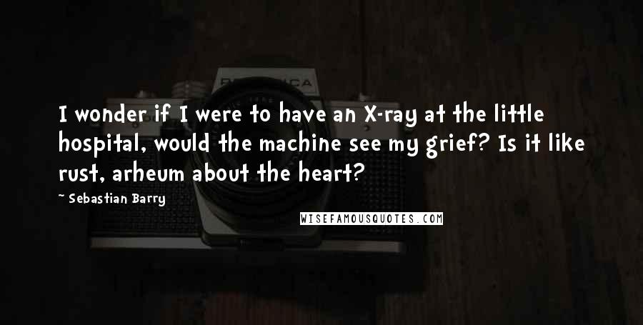 Sebastian Barry Quotes: I wonder if I were to have an X-ray at the little hospital, would the machine see my grief? Is it like rust, arheum about the heart?